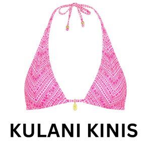 Kulani Kinis Bind Tie Halter Bikini Top Starlight Saloon New with Tags